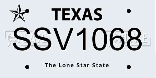 SSV1068 Texas License Plate