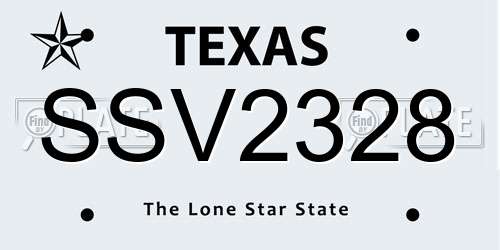 SSV2328 Texas License Plate