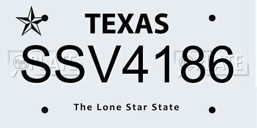 SSV4186 Texas License Plate