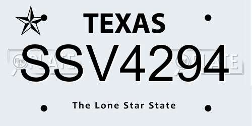 SSV4294 Texas License Plate