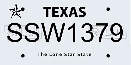 SSW1379 Texas License Plate