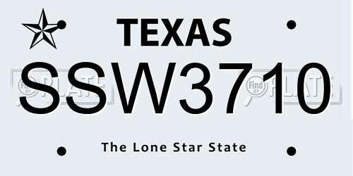 SSW3710 Texas License Plate