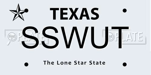 SSWUT Texas License Plate