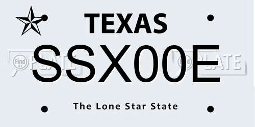 SSX00E Texas License Plate