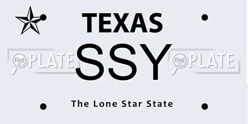 SSY Texas License Plate