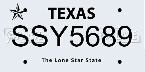 SSY5689 Texas License Plate