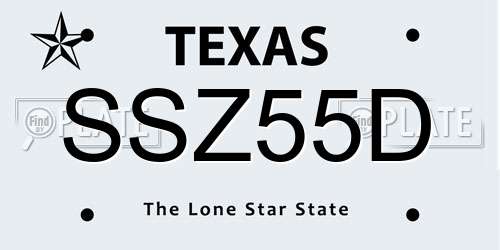 SSZ55D Texas License Plate