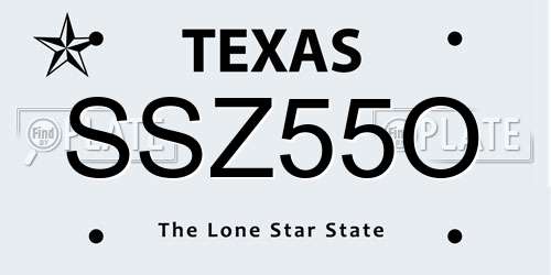 SSZ55O Texas License Plate