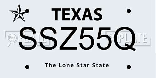 SSZ55Q Texas License Plate