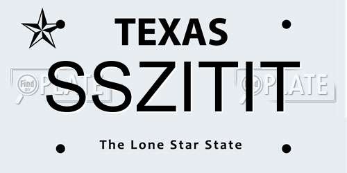 SSZITIT Texas License Plate