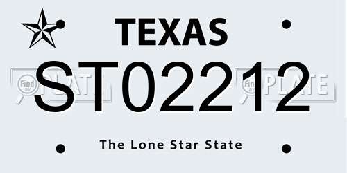 ST02212 Texas License Plate