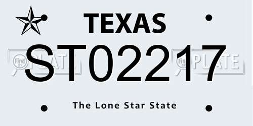 ST02217 Texas License Plate