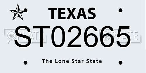 ST02665 Texas License Plate
