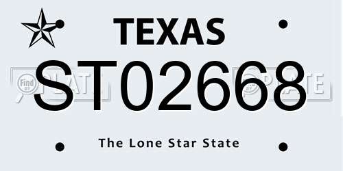 ST02668 Texas License Plate