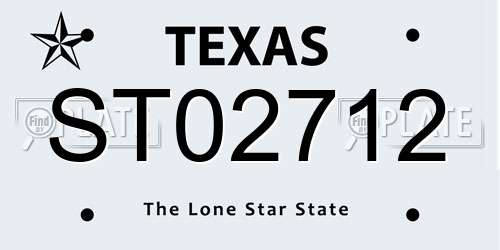 ST02712 Texas License Plate