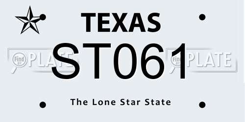 ST061 Texas License Plate