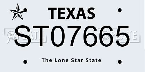ST07665 Texas License Plate