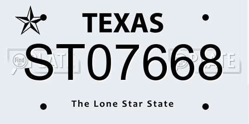 ST07668 Texas License Plate