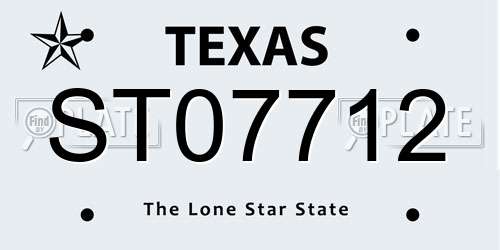 ST07712 Texas License Plate