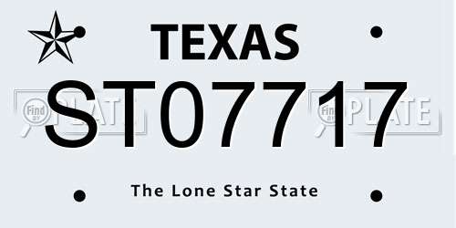 ST07717 Texas License Plate