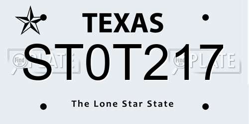 ST0T217 Texas License Plate