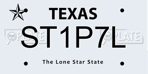 ST1P7L Texas License Plate