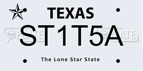 ST1T5A Texas License Plate