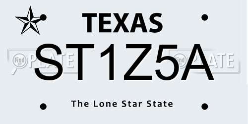 ST1Z5A Texas License Plate