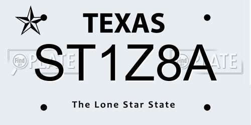 ST1Z8A Texas License Plate