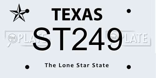 ST249 Texas License Plate