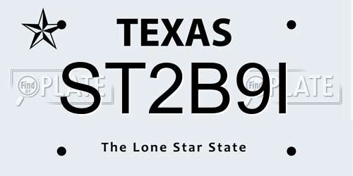 ST2B9I Texas License Plate