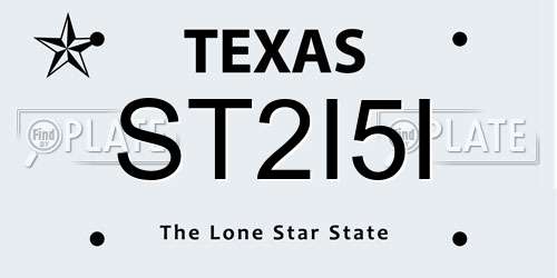 ST2I5I Texas License Plate