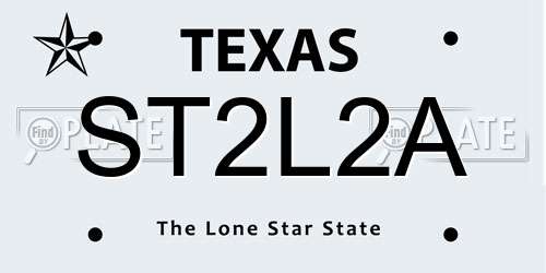 ST2L2A Texas License Plate