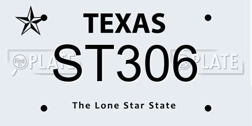 ST306 Texas License Plate