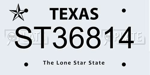 ST36814 Texas License Plate