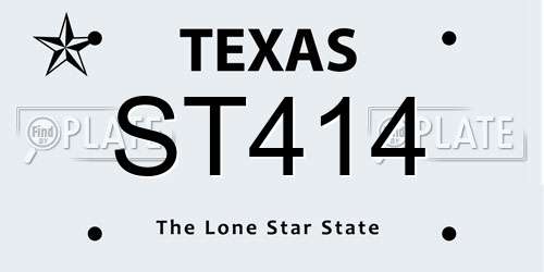 ST414 Texas License Plate