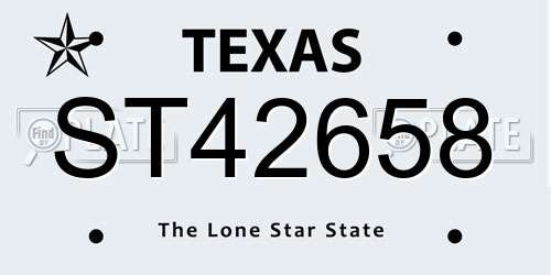 ST42658 Texas License Plate