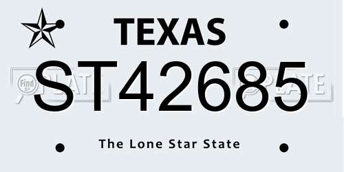 ST42685 Texas License Plate