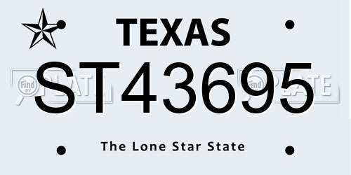 ST43695 Texas License Plate