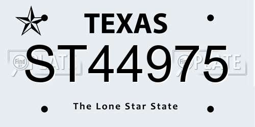 ST44975 Texas License Plate