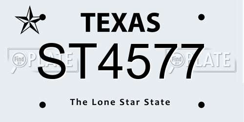 ST4577 Texas License Plate