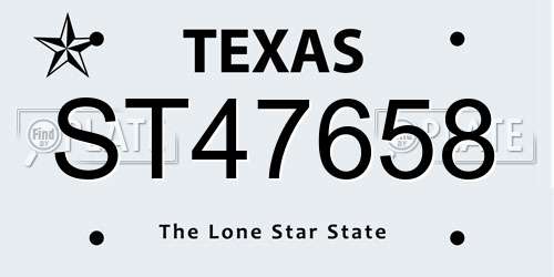 ST47658 Texas License Plate