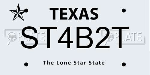 ST4B2T Texas License Plate