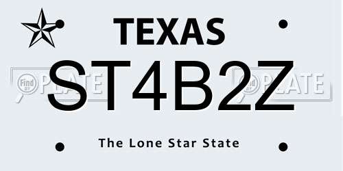 ST4B2Z Texas License Plate