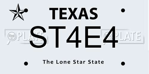 ST4E4 Texas License Plate