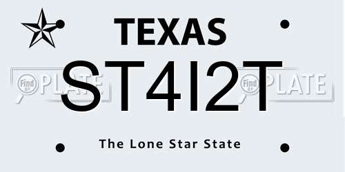 ST4I2T Texas License Plate