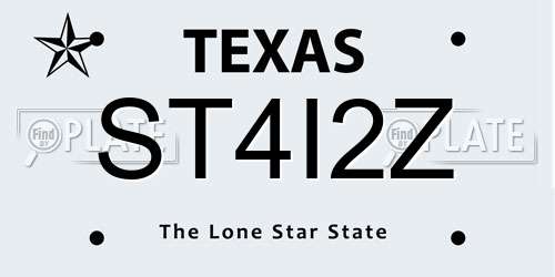 ST4I2Z Texas License Plate