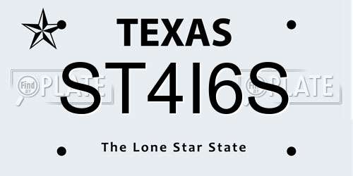 ST4I6S Texas License Plate