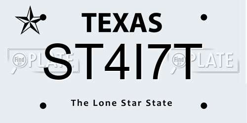 ST4I7T Texas License Plate