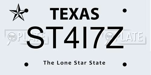 ST4I7Z Texas License Plate